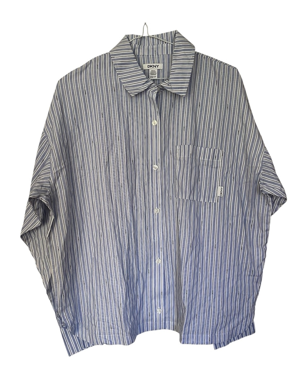 DKNY Blue Striped Button-Up Shirt